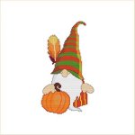 (image for) Thanksgiving Gnome with Feather and Pumpkin